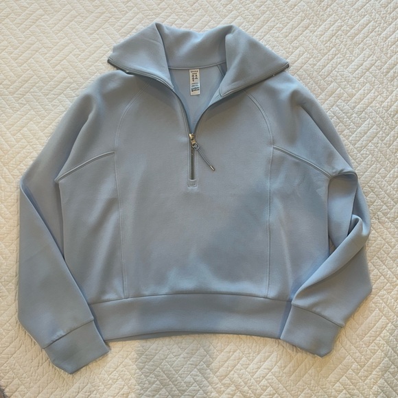 SPANX Sky Blue Women's Quarter-Zip Sweatshirt - Picture 2 of 12